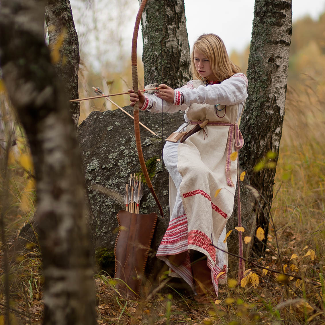 Sexy photo Girls in Slavic costumes in Bangi